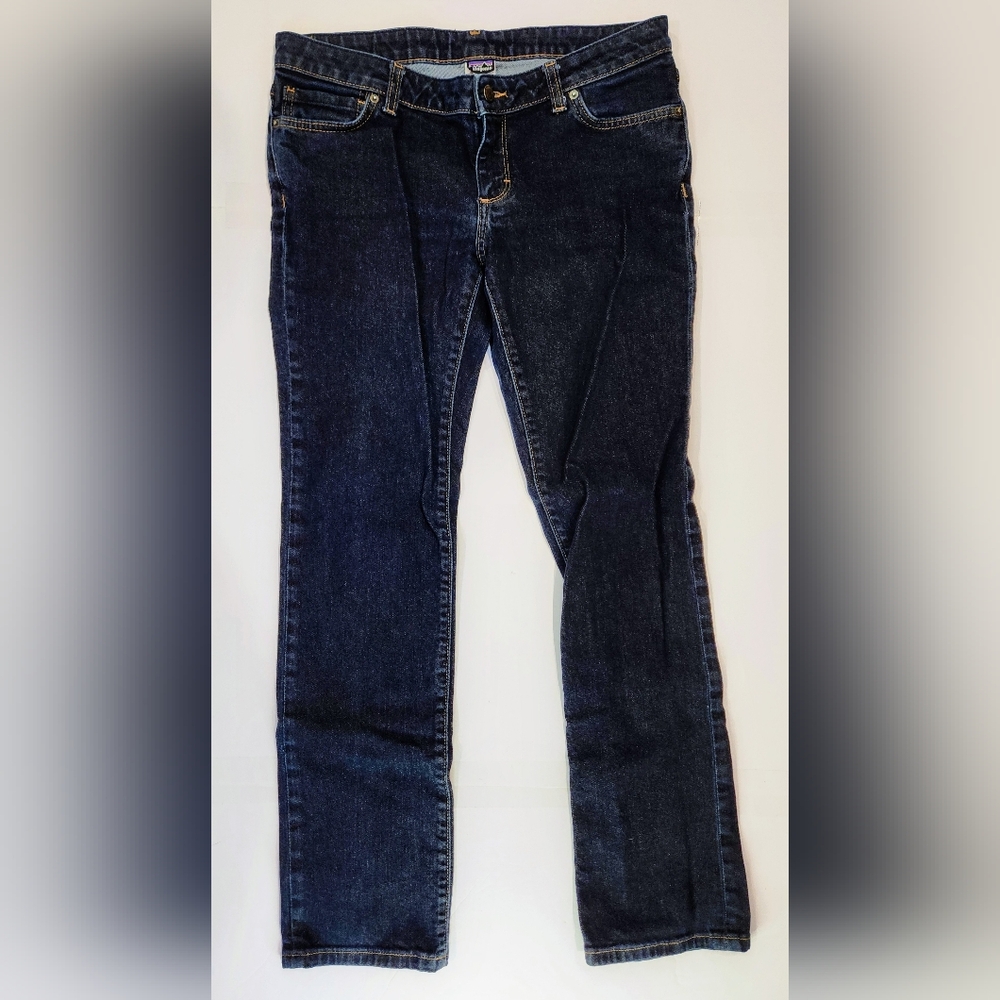 Patagonia Straight Leg Low Rise Jeans Womens Size 30 Stretch Organic Cotton EUC